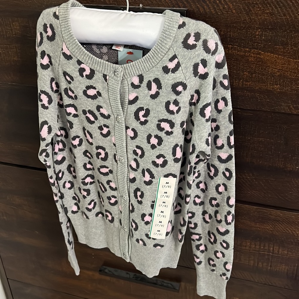 CAT & JACK NWT Cheetah Print Cardigan Size 7/8
